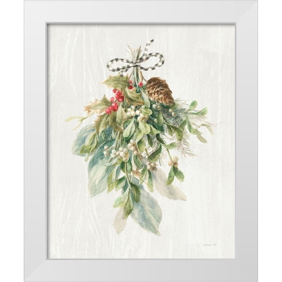Nai, Danhui 12x14 White Modern Wood Framed Museum Art Print Titled - Floursack Holiday XII Plaid