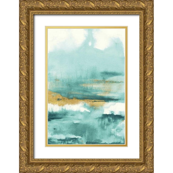 Nai, Danhui 13x18 Gold Ornate Wood Framed with Double Matting Museum Art Print Titled - Blue Saffron I