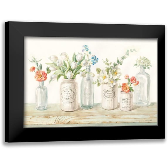 Nai, Danhui 14x11 Black Modern Framed Museum Art Print Titled - Marmalade Flowers I