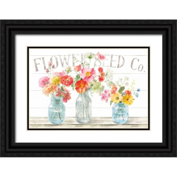 Nai, Danhui 14x11 Black Ornate Wood Framed with Double Matting Museum Art Print Titled - Homegrown Summer I