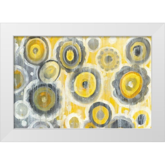 Nai, Danhui 14x11 White Modern Wood Framed Museum Art Print Titled - Abstract Circles Crop