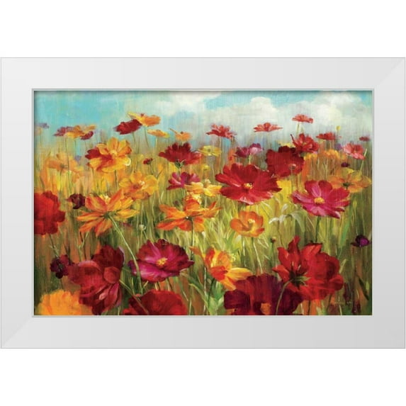 Nai, Danhui 14x11 White Modern Wood Framed Museum Art Print Titled - Cosmos in the Field