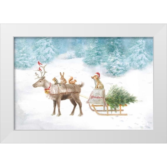 Nai, Danhui 14x11 White Modern Wood Framed Museum Art Print Titled - Woodland Celebration I