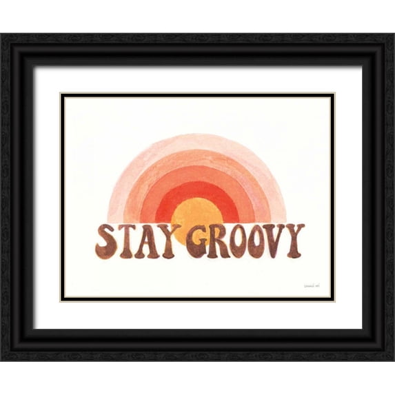 Nai, Danhui 14x12 Black Ornate Wood Framed with Double Matting Museum Art Print Titled - Stay Groovy