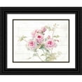 thumbnail image 1 of Nai, Danhui 14x12 Black Ornate Wood Framed with Double Matting Museum Art Print Titled - Sweet Roses on Wood, 1 of 4