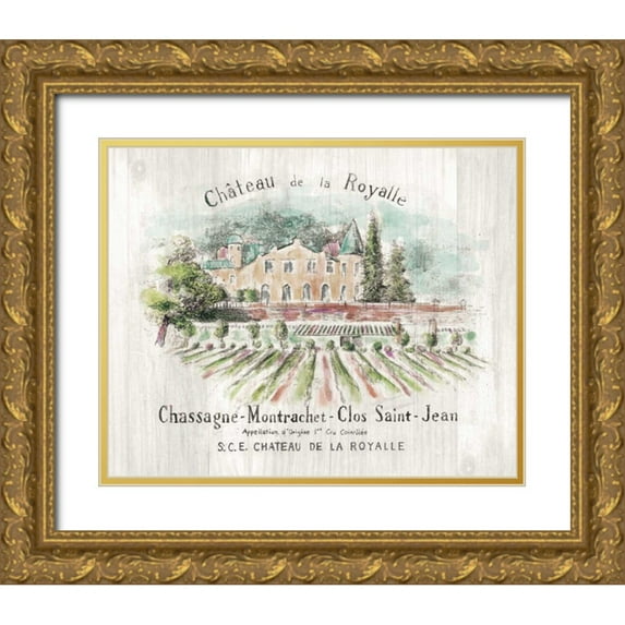 Nai, Danhui 14x12 Gold Ornate Wood Framed with Double Matting Museum Art Print Titled - Chateau Royalle on Wood Color