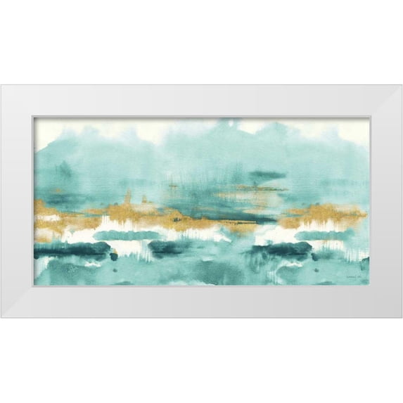 Nai, Danhui 14x9 White Modern Wood Framed Museum Art Print Titled - Blue Saffron III