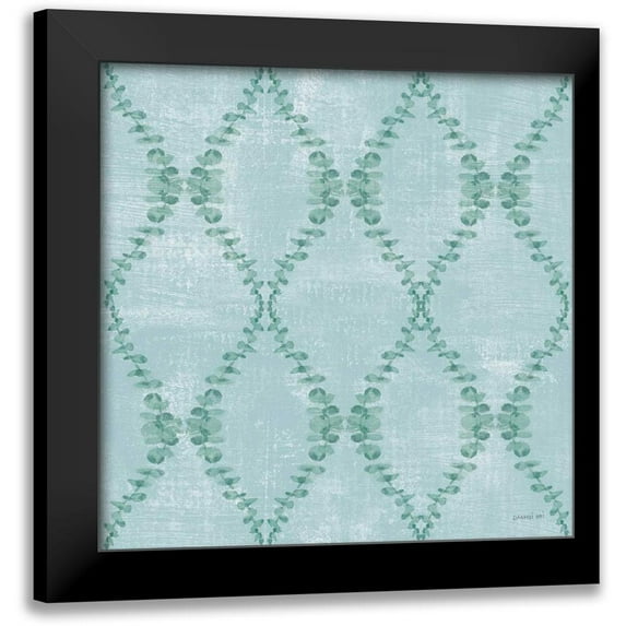Nai, Danhui 15x15 Black Modern Framed Museum Art Print Titled - Beach Cottage Floral Pattern IA