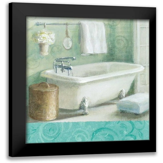Nai, Danhui 15x15 Black Modern Framed Museum Art Print Titled - Refresh Bath Border I