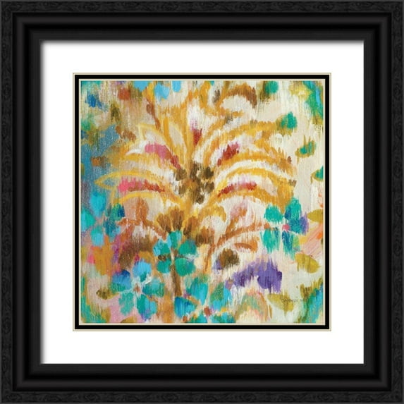 Nai, Danhui 15x15 Black Ornate Wood Framed with Double Matting Museum Art Print Titled - Boho Paisley VI