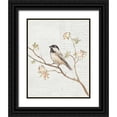 thumbnail image 1 of Nai, Danhui 15x18 Black Ornate Wood Framed with Double Matting Museum Art Print Titled - Black Capped Chickadee Vintage v2, 1 of 4