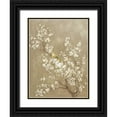 thumbnail image 1 of Nai, Danhui 15x18 Black Ornate Wood Framed with Double Matting Museum Art Print Titled - White Cherry Blossom II Neutral Crop Bird, 1 of 4