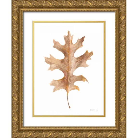 Nai, Danhui 15x18 Gold Ornate Wood Framed with Double Matting Museum Art Print Titled - Fallen Leaf I
