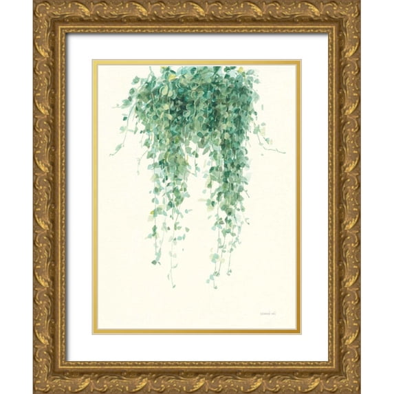 Nai, Danhui 15x18 Gold Ornate Wood Framed with Double Matting Museum Art Print Titled - Trailing Vines I