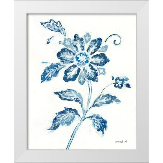 Nai, Danhui 15x18 White Modern Wood Framed Museum Art Print Titled - Exotic Elegance Floral IV