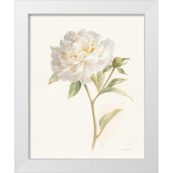 Nai, Danhui 15x18 White Modern Wood Framed Museum Art Print Titled - Garden Peony