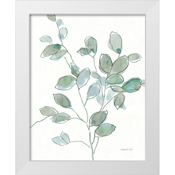 Nai, Danhui 15x18 White Modern Wood Framed Museum Art Print Titled - Transparent Branch Eucalyptus