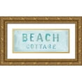 thumbnail image 1 of Nai, Danhui 18x10 Gold Ornate Wood Framed with Double Matting Museum Art Print Titled - Beach Cottage Sign, 1 of 4