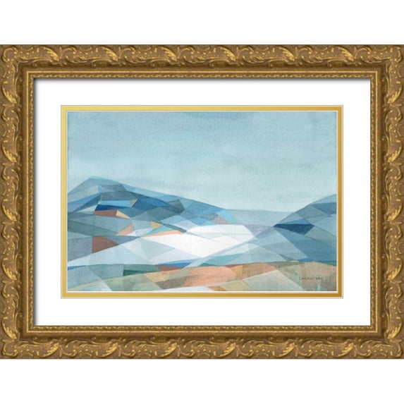 Nai, Danhui 18x13 Gold Ornate Wood Framed with Double Matting Museum Art Print Titled - Geometric Mountain
