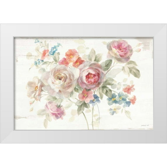 Nai, Danhui 18x13 White Modern Wood Framed Museum Art Print Titled - Cottage Garden I
