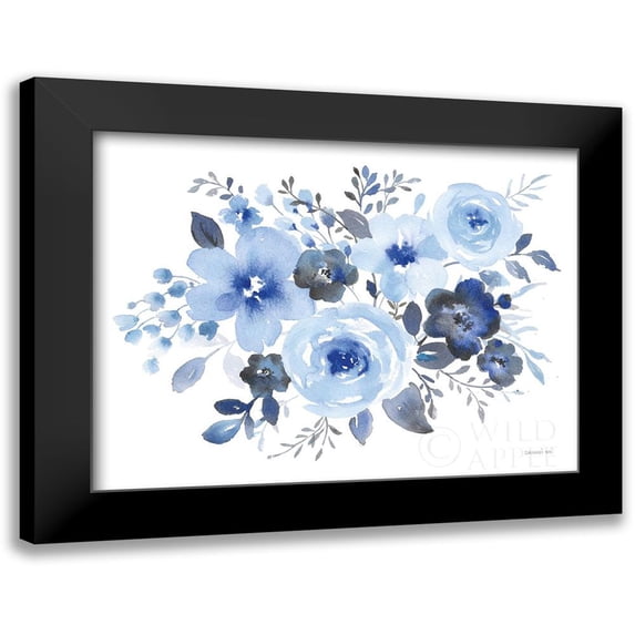 Nai, Danhui 18x15 Black Modern Framed Museum Art Print Titled - Fresh Blue Bower II