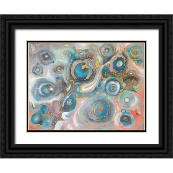 Nai, Danhui 18x15 Black Ornate Wood Framed with Double Matting Museum Art Print Titled - Abstract Stones