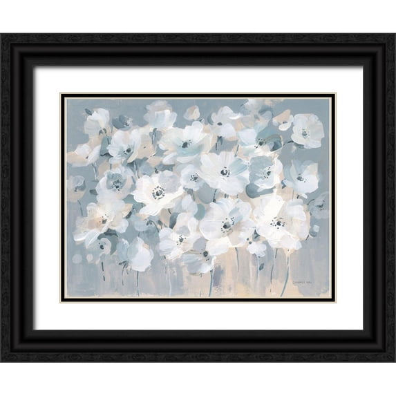 Nai, Danhui 18x15 Black Ornate Wood Framed with Double Matting Museum Art Print Titled - Breezy Garden