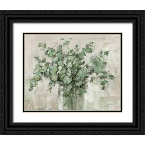 Nai, Danhui 18x15 Black Ornate Wood Framed with Double Matting Museum Art Print Titled - Scented Eucalyptus Neutral