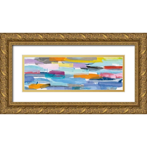 Nai, Danhui 18x9 Gold Ornate Wood Framed with Double Matting Museum Art Print Titled - Summer Fragments