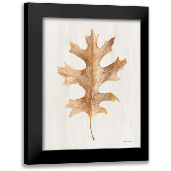 Nai, Danhui 19x24 Black Modern Framed Museum Art Print Titled - Fallen Leaf I Texture
