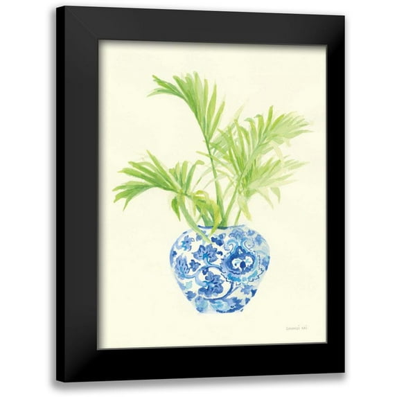 Nai, Danhui 19x24 Black Modern Framed Museum Art Print Titled - Palm Chinoiserie II