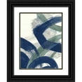 thumbnail image 1 of Nai, Danhui 19x24 Black Ornate Wood Framed with Double Matting Museum Art Print Titled - Navy Brushy Abstract I, 1 of 4