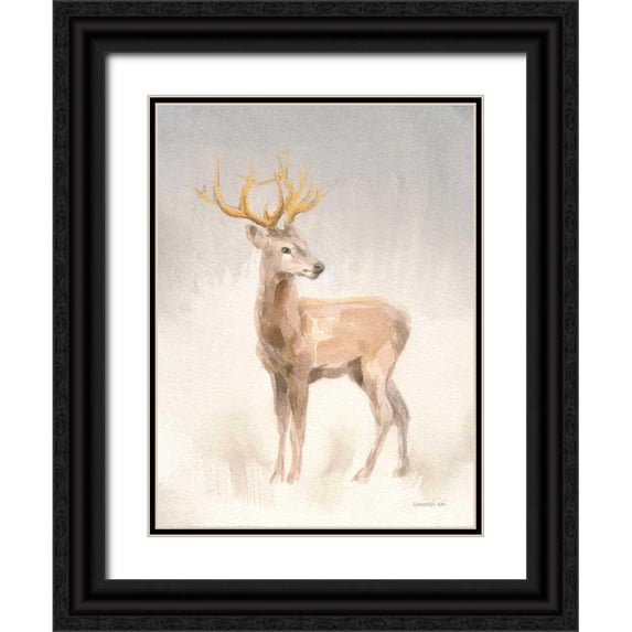 Nai, Danhui 19x24 Black Ornate Wood Framed with Double Matting Museum Art Print Titled - Regal Wild II