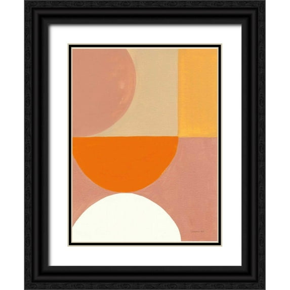 Nai, Danhui 19x24 Black Ornate Wood Framed with Double Matting Museum Art Print Titled - Retro Abstract V Bright
