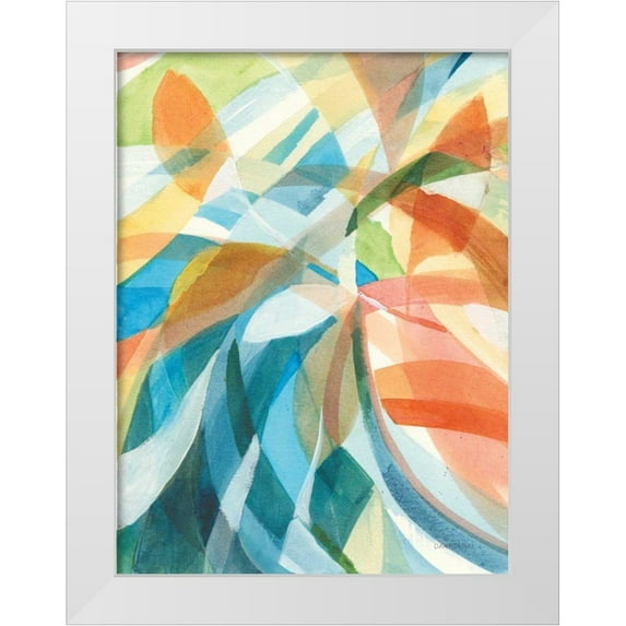 Nai, Danhui 19x24 White Modern Wood Framed Museum Art Print Titled - Colorful Abstract I