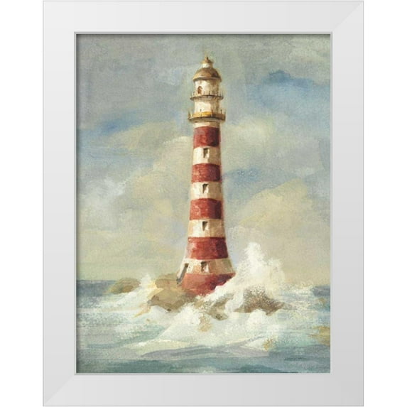 Nai, Danhui 19x24 White Modern Wood Framed Museum Art Print Titled - Lighthouse II