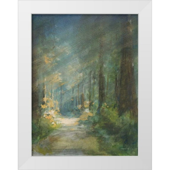 Nai, Danhui 19x24 White Modern Wood Framed Museum Art Print Titled - Sun Soaked Redwoods