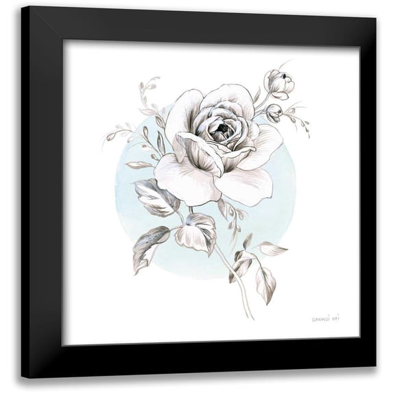 Nai, Danhui 20x20 Black Modern Framed Museum Art Print Titled - Sketchbook Garden III