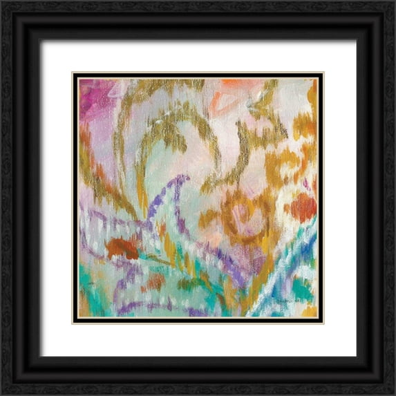 Nai, Danhui 20x20 Black Ornate Wood Framed with Double Matting Museum Art Print Titled - Boho Paisley VIII