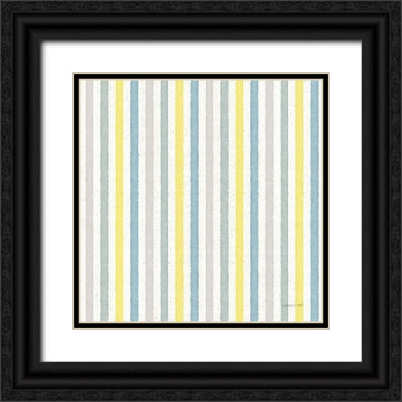 Nai, Danhui 20x20 Black Ornate Wood Framed with Double Matting Museum Art Print Titled - Floursack Lemon Pattern VII