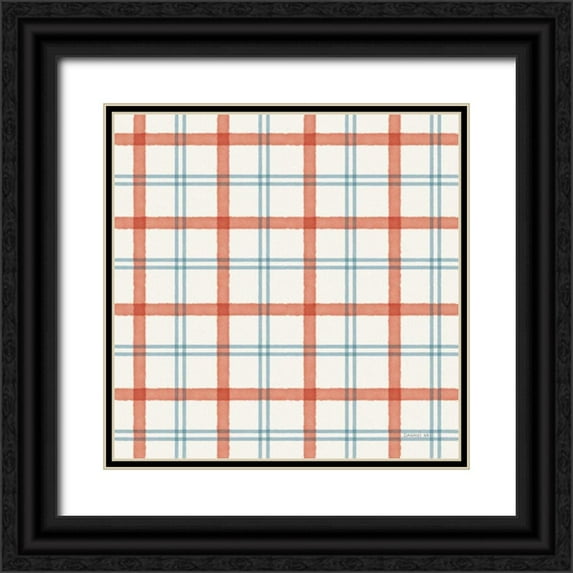 Nai, Danhui 20x20 Black Ornate Wood Framed with Double Matting Museum Art Print Titled - Floursack Nautical Pattern VII