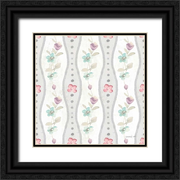 Nai, Danhui 20x20 Black Ornate Wood Framed with Double Matting Museum Art Print Titled - June Blooms Pattern V