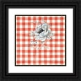 thumbnail image 1 of Nai, Danhui 20x20 Black Ornate Wood Framed with Double Matting Museum Art Print Titled - Sketchbook Garden VIII Red Checker, 1 of 4