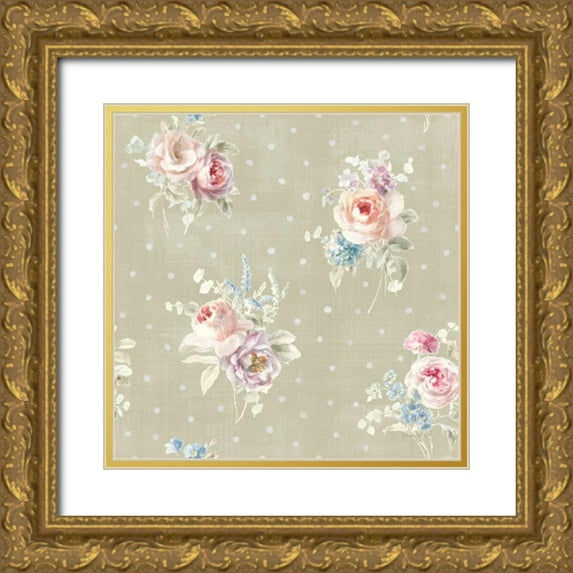 Nai, Danhui 20x20 Gold Ornate Wood Framed with Double Matting Museum Art Print Titled - Cottage Garden Pattern VIIIC