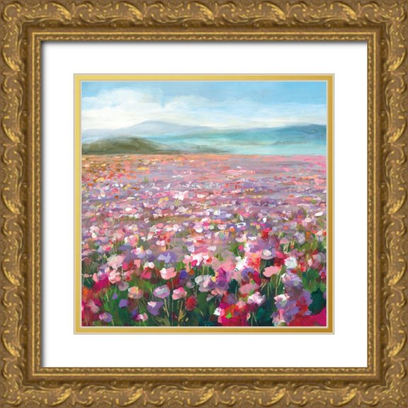 Nai, Danhui 20x20 Gold Ornate Wood Framed with Double Matting Museum Art Print Titled - Headland Wildflowers