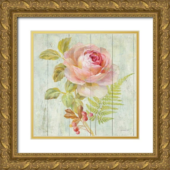 Nai, Danhui 20x20 Gold Ornate Wood Framed with Double Matting Museum Art Print Titled - Natural Flora I