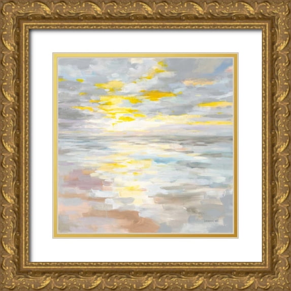 Nai, Danhui 20x20 Gold Ornate Wood Framed with Double Matting Museum Art Print Titled - Sunup on the Sea