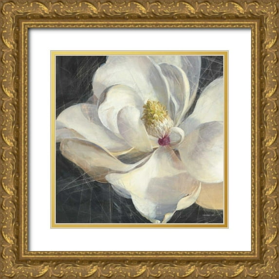 Nai, Danhui 20x20 Gold Ornate Wood Framed with Double Matting Museum Art Print Titled - Vivid Floral IV Crop