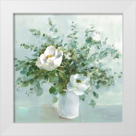 Nai, Danhui 20x20 White Modern Wood Framed Museum Art Print Titled - Bouquet Charm Crop