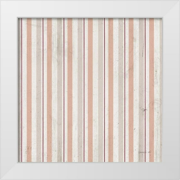Nai, Danhui 20x20 White Modern Wood Framed Museum Art Print Titled - French Roses Pattern IIB